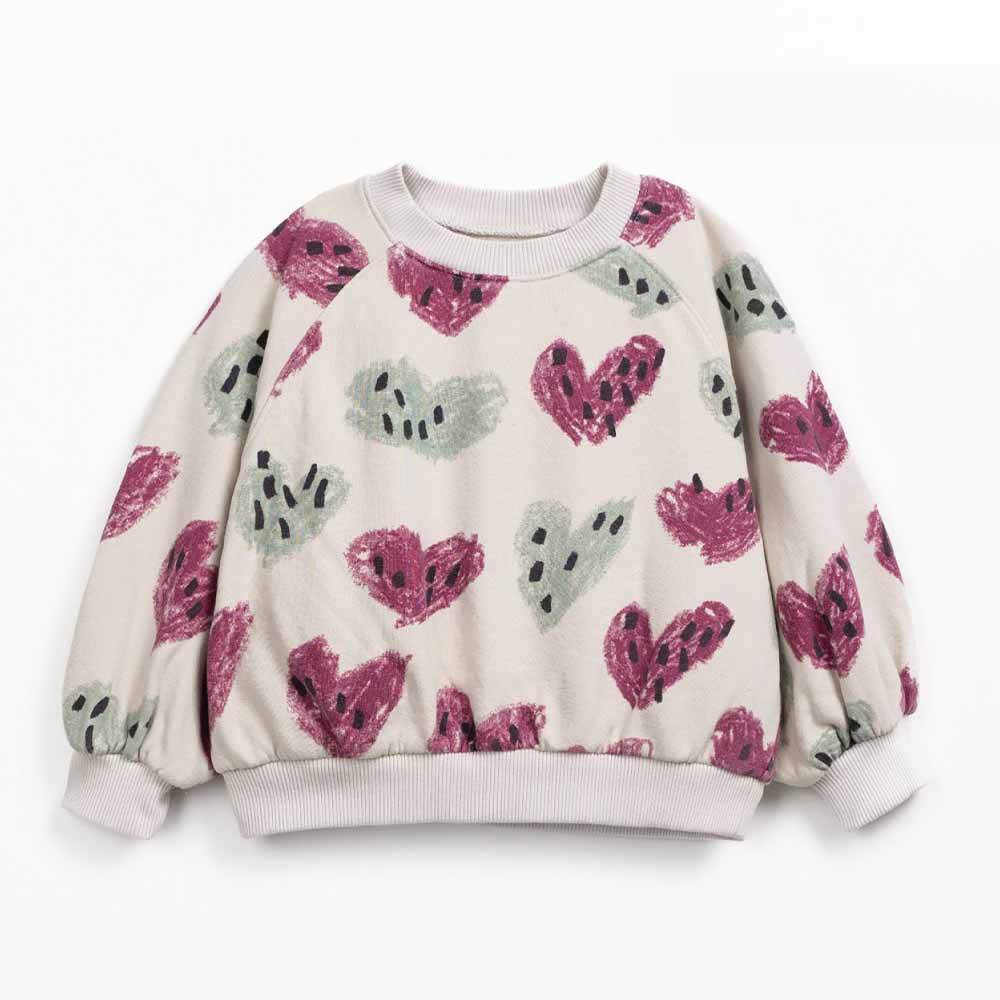 Girls' sweater with heart print