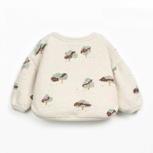 Knitted baby sweatshirt with tree print