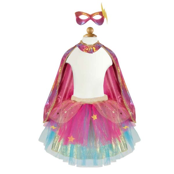 Super-Duper tutu + cape + mask pink/gold