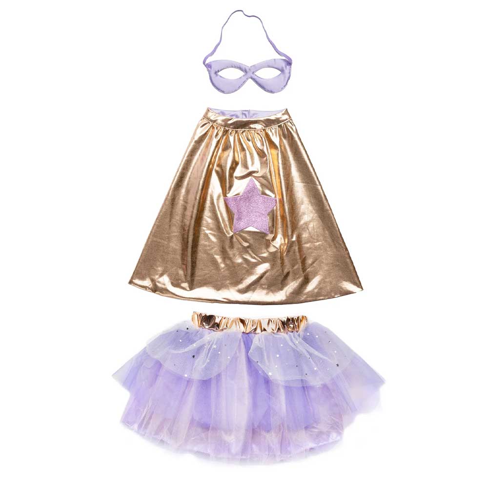Tutu Super-Duper + cape + masque gold/lilac – Image 4