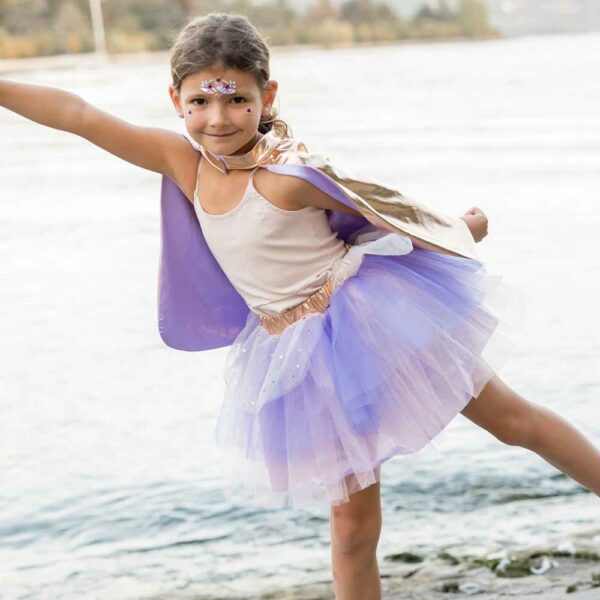 Tutu Super-Duper + cape + masque gold/lilac