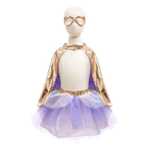 Tutu Super-Duper + cape + masque gold/lilac