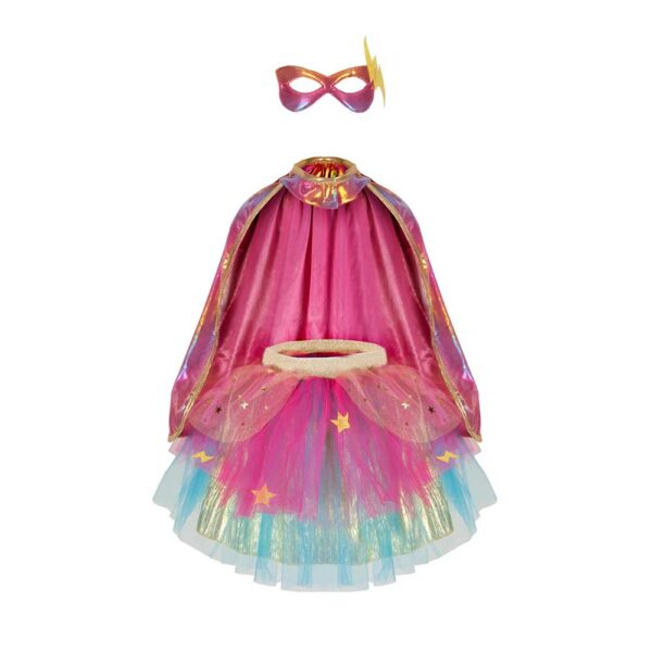 Super-Duper tutu + cape + mask pink/gold