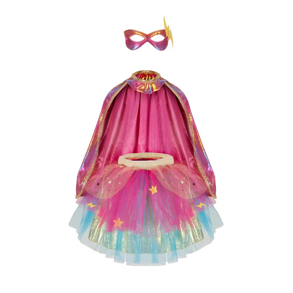 Tutu Super-Duper + cape + masque pink/gold