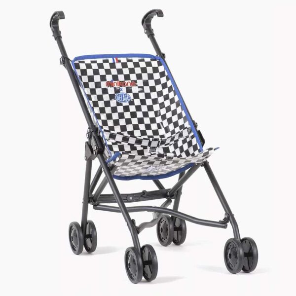 Poussette Racing Damier biais bleu