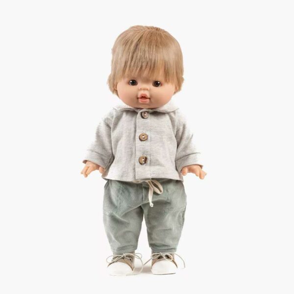 Ensemble Samy top ecru + pantalon sauge