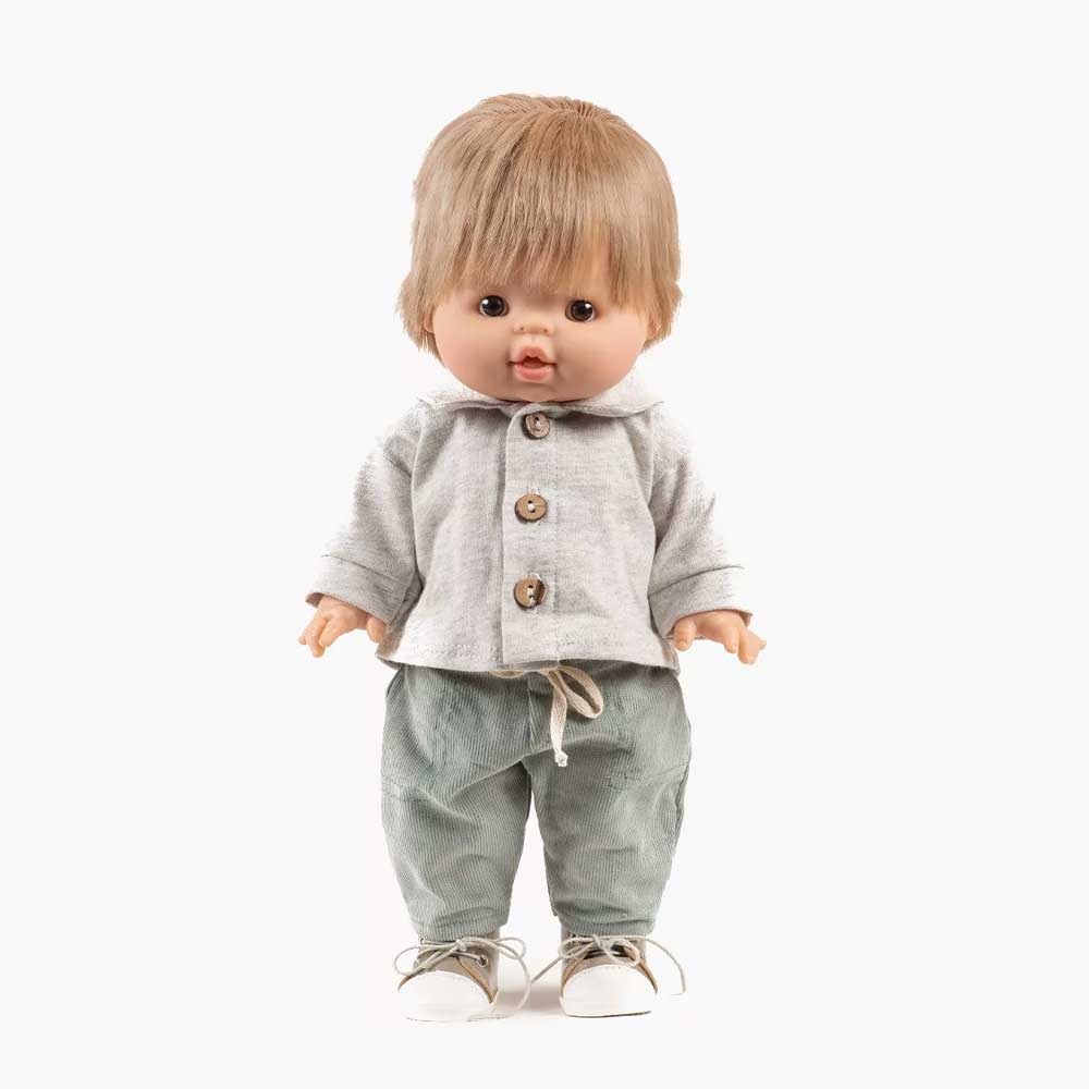 Ensemble Samy top ecru + pantalon sauge