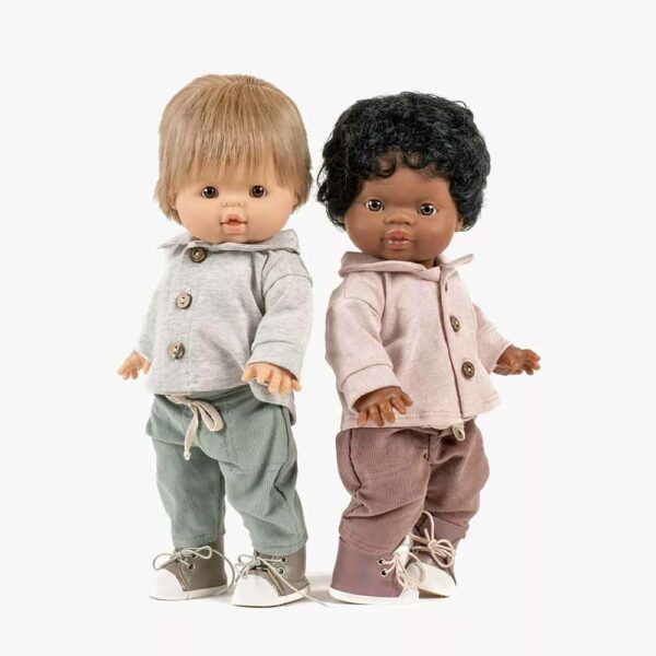 Ensemble Samy top ecru + pantalon sauge