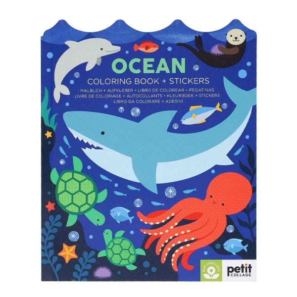 Cahier de coloriage + stickers Océan