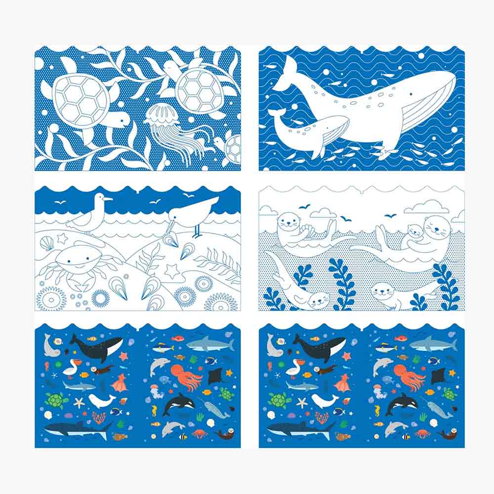 Cahier de coloriage + stickers Océan – Image 2