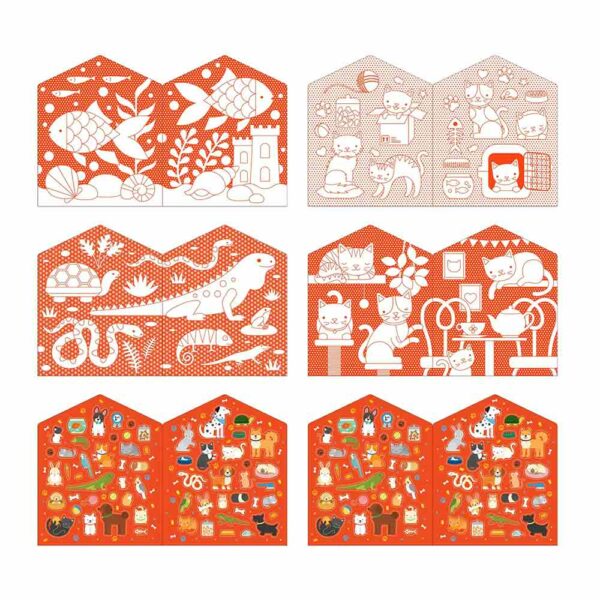 Cahier de coloriage + stickers Pets