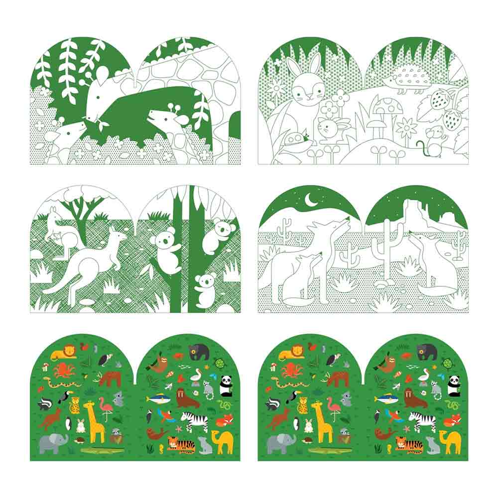 Cahier de coloriage + stickers Wild world – Image 2