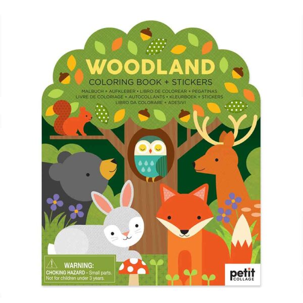 Cahier de coloriage + stickers Woodland
