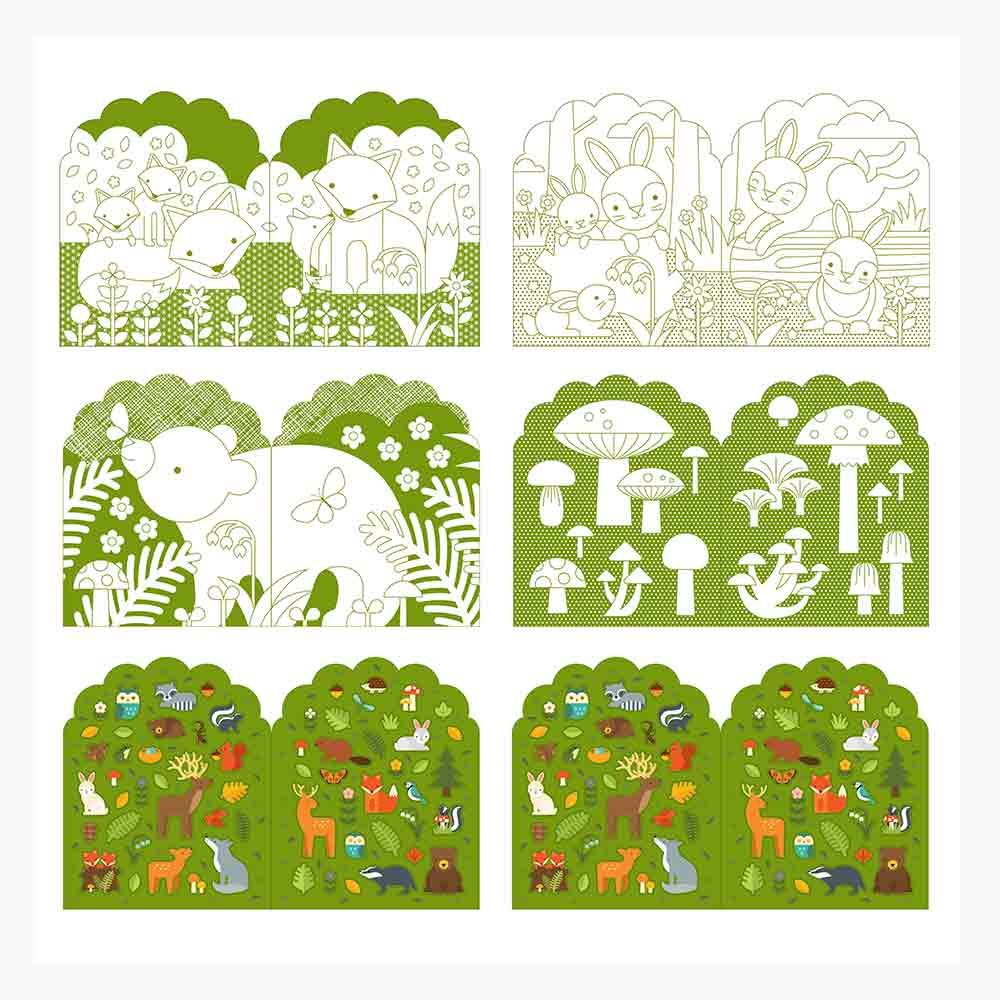 Woodland coloring book + stickers - Image 2