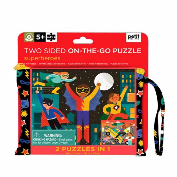 Puzzle Two sided on the go superhero