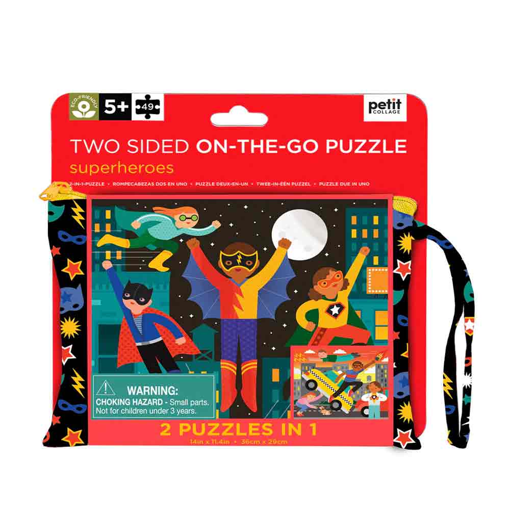 Puzzle Two sided on the go superhero