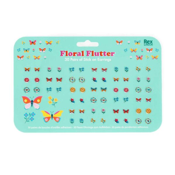 Boucles d'oreilles autocollantes Floral Flut