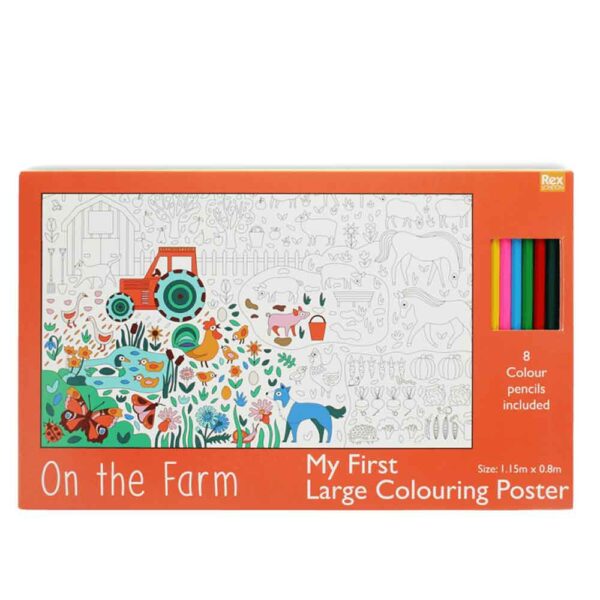 Grand poster à colorier + crayons