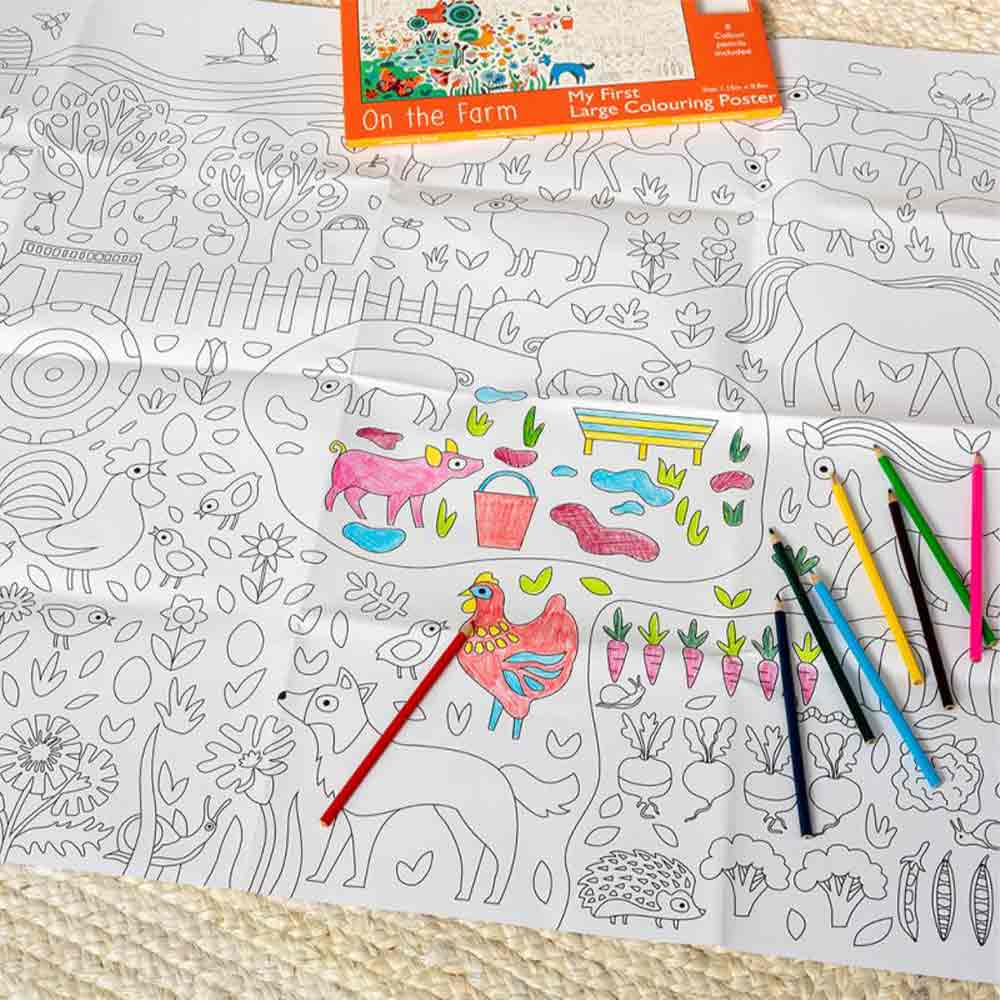Large coloring poster + crayons - Image 2