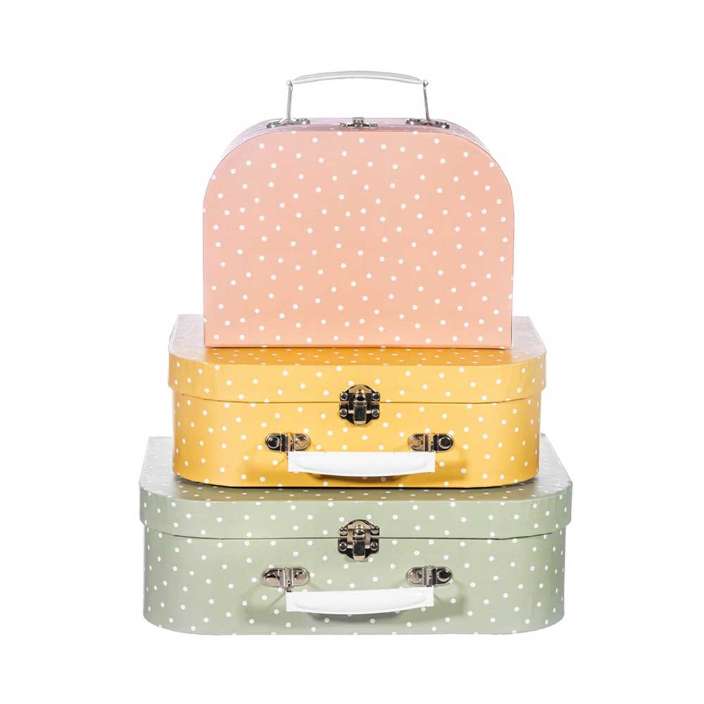 Set of 3 Earth Tones Spotted Suitcases - Image 5