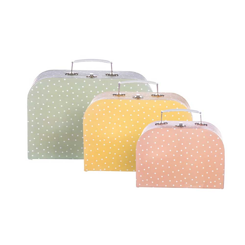 Set of 3 Earth Tones Spotted Suitcases - Image 3