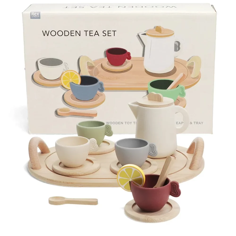 Wooden tea set