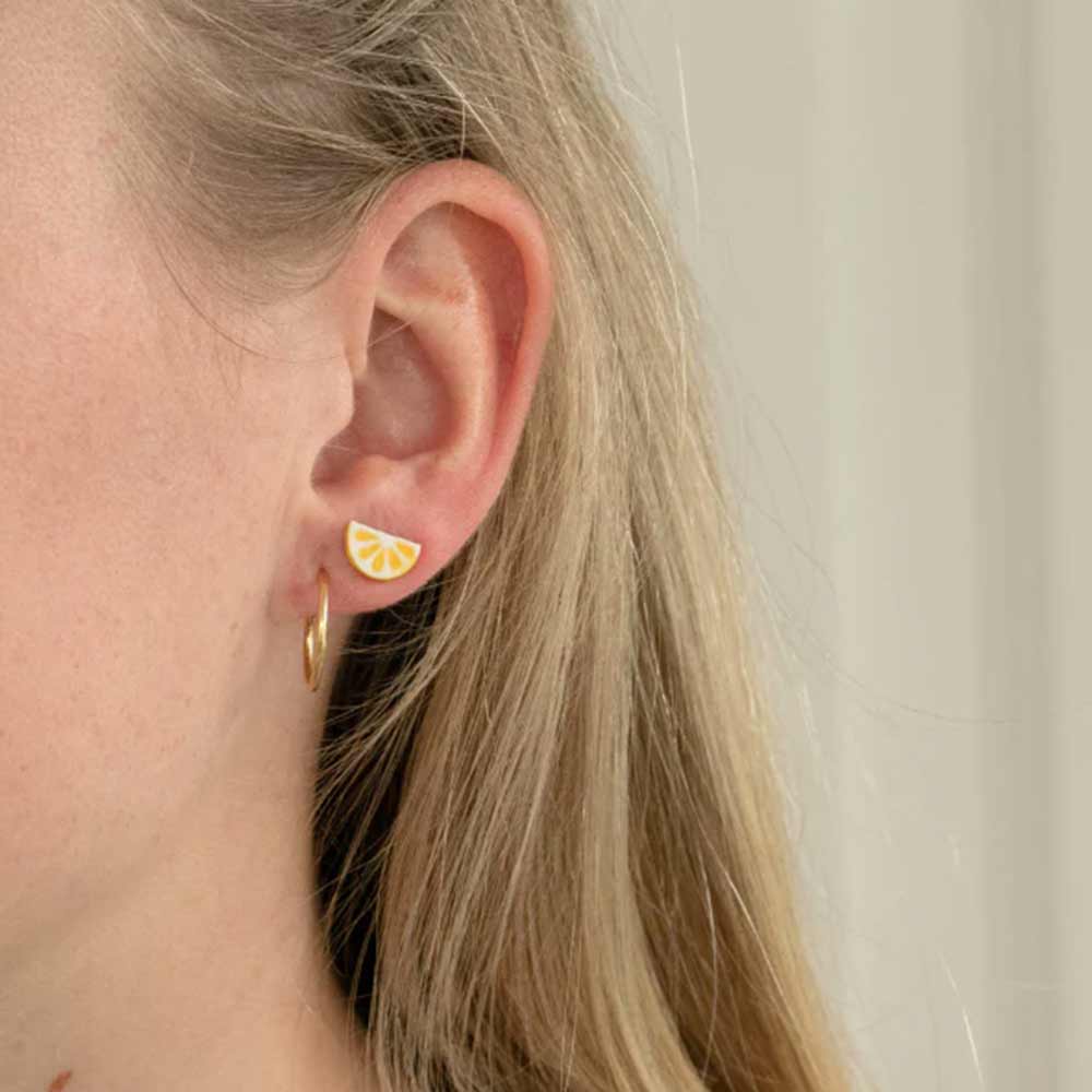 Boucles d'oreilles porcelaine Citron – Image 2