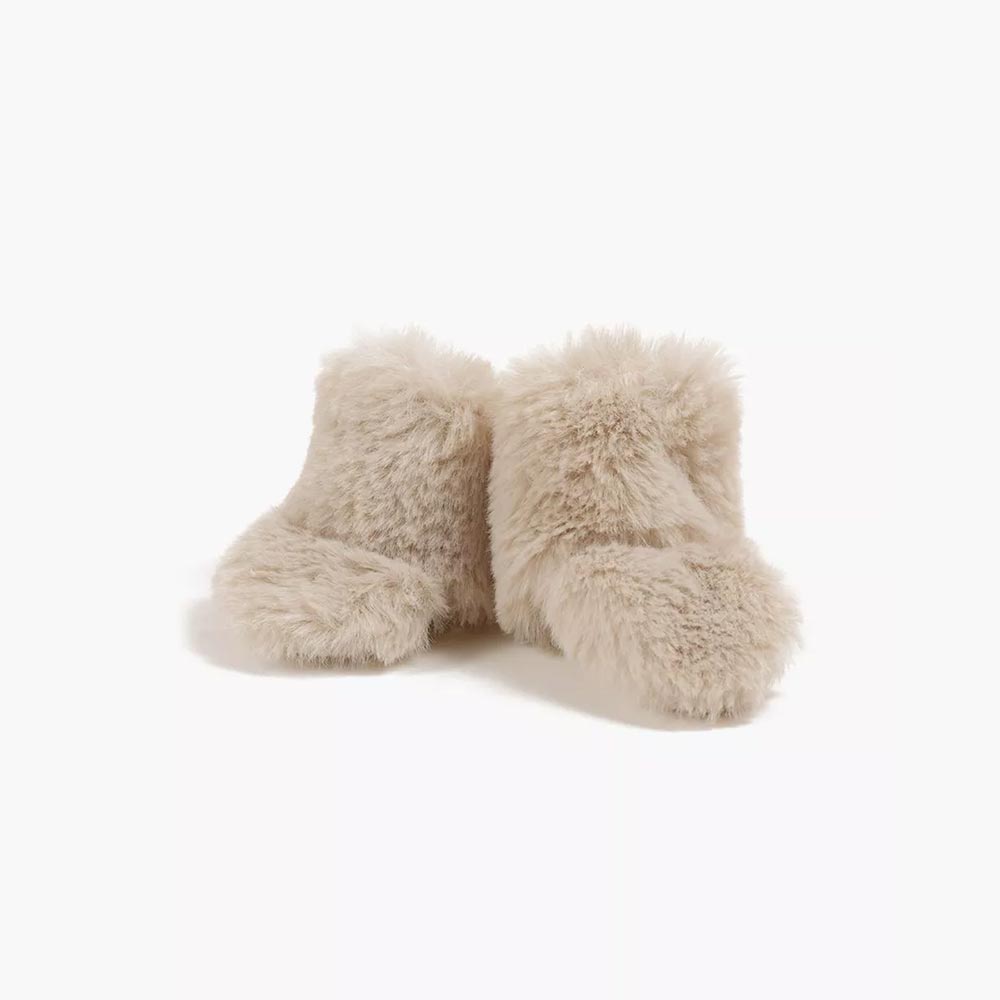 Boots en fausse fourrure taupe