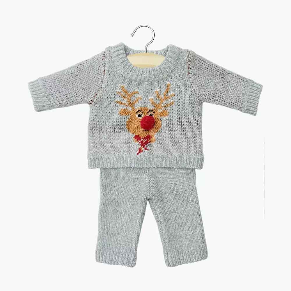 Set 2p Little Silver Reindeer