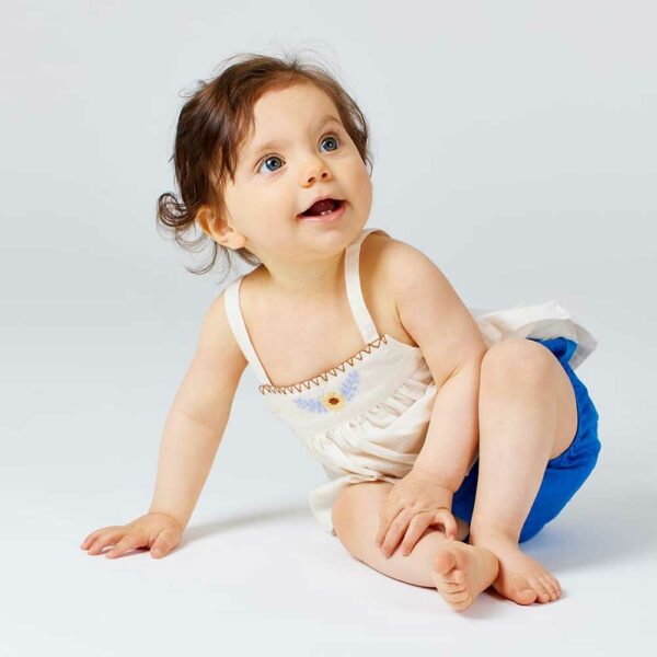 Bloomer bébé voile uni cobalt