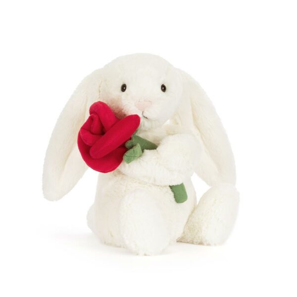 Cream Bunny with Rose