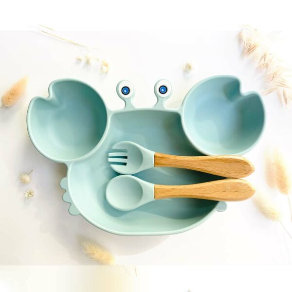 Set repas + services en forme de crabe ciel