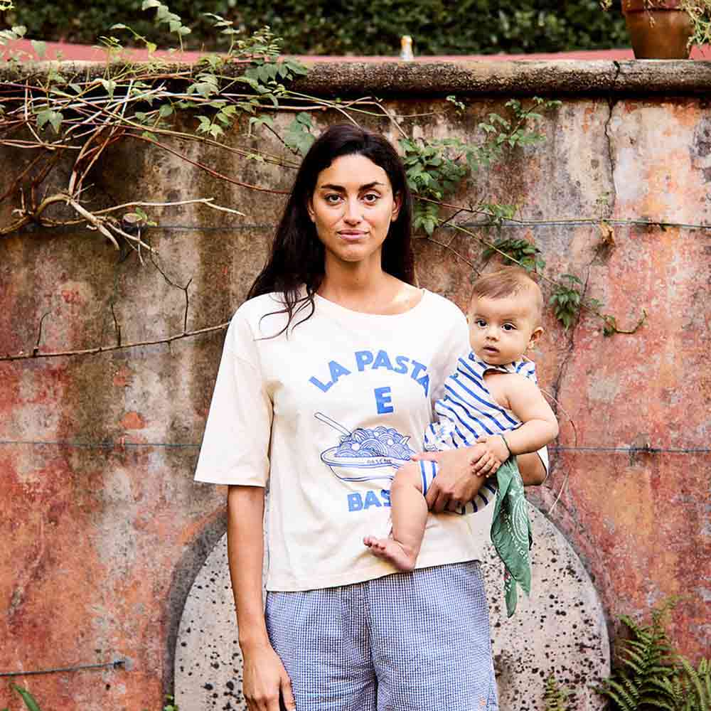 T-shirt femme Pasta e basta cobalt – Image 2