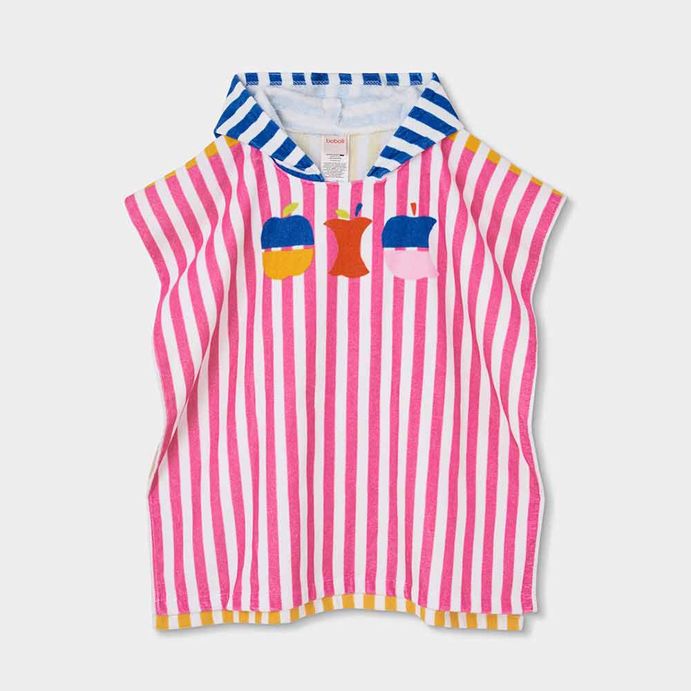 Poncho de bain à rayures