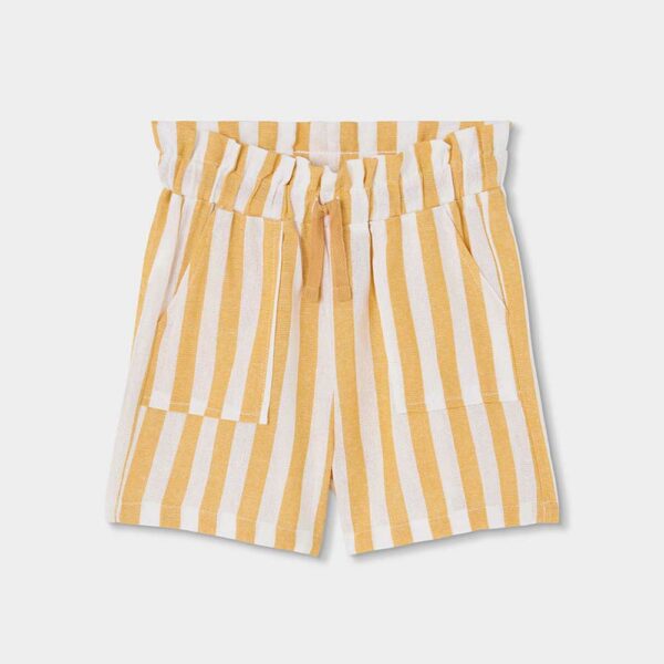 Short en lin à rayures