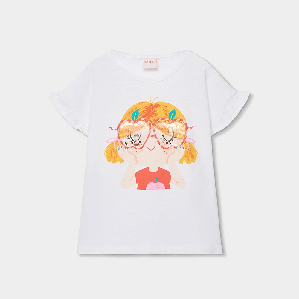 Girls' T-shirt with glasses