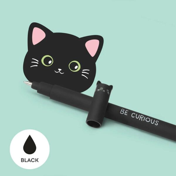 Stylo à encre gel effacable Cat noir