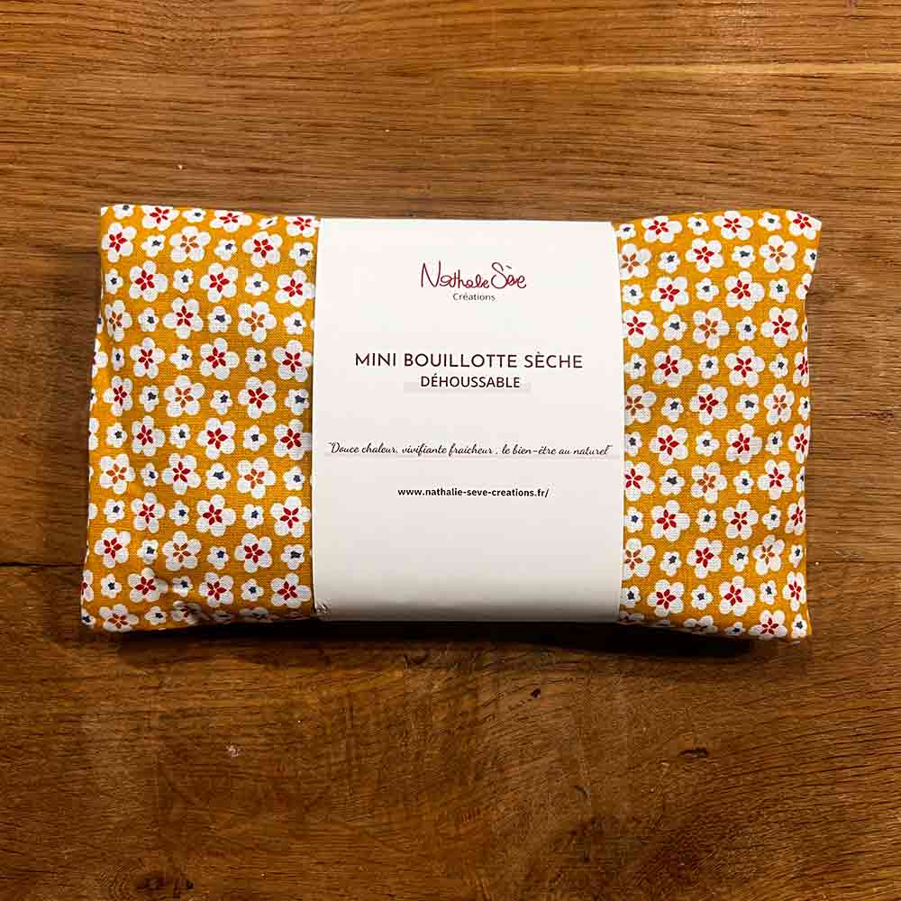 Mustard flowered dry hot water bottle