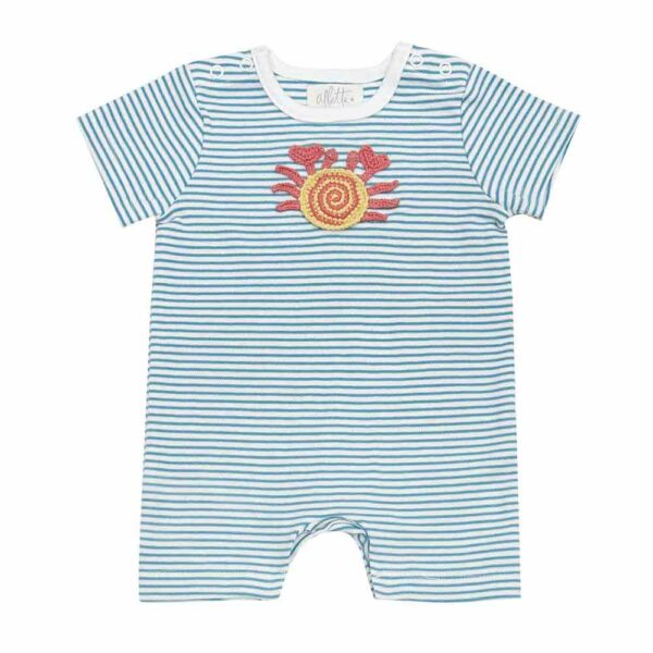 Babygro Crochet Crab Blue Stripe