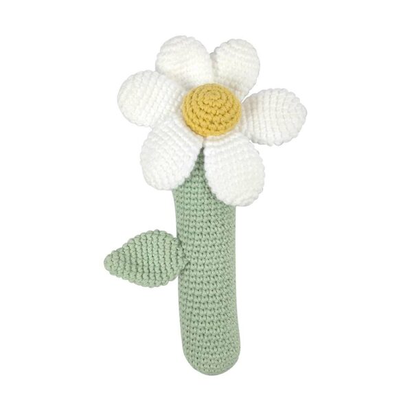 Hochet Crochet Daisy stick