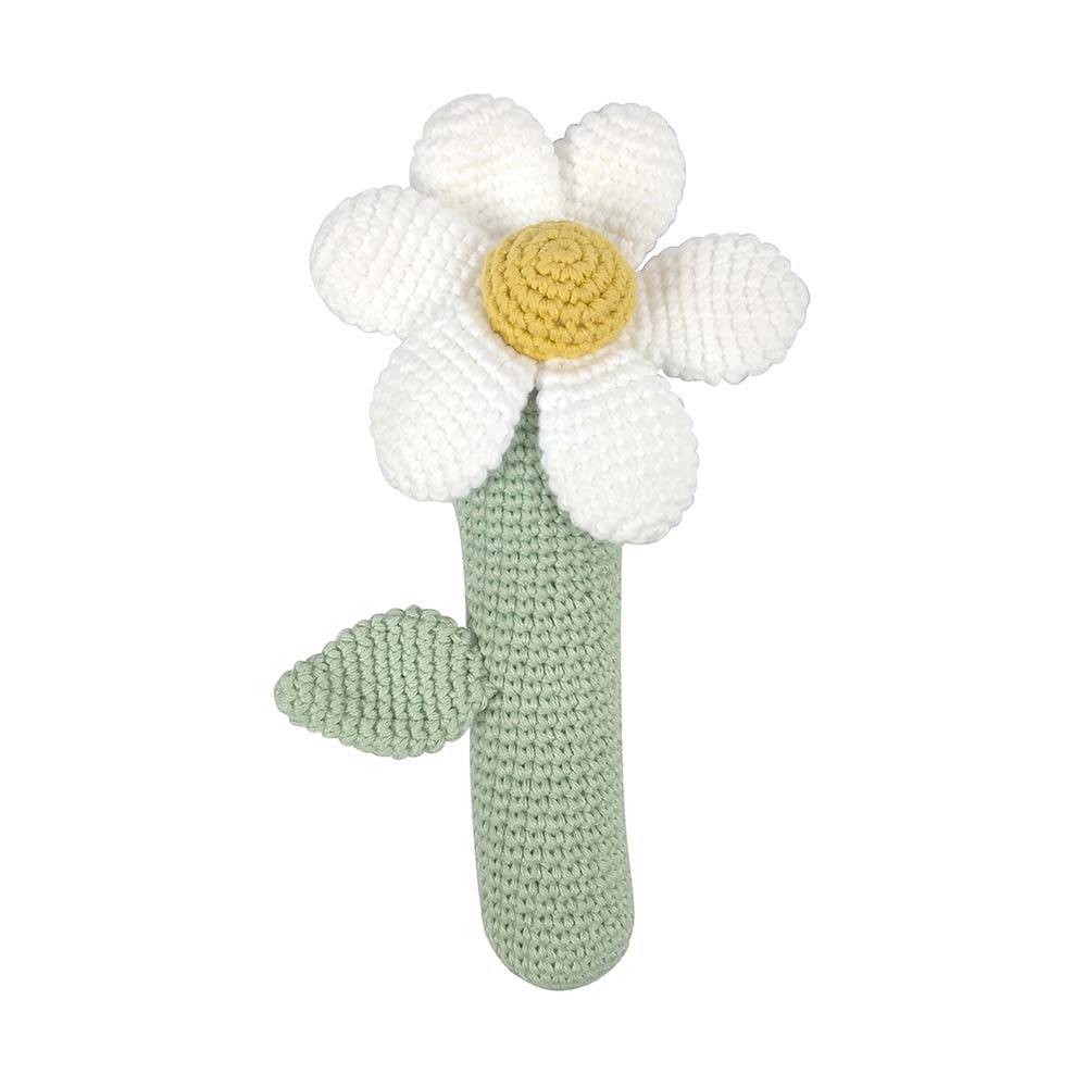 Hochet Crochet Daisy stick