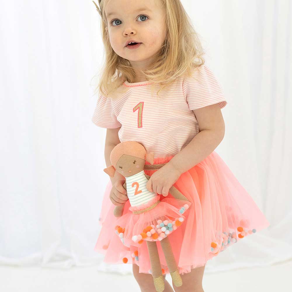 Neon Pink Net Pompom Tutu – Image 2