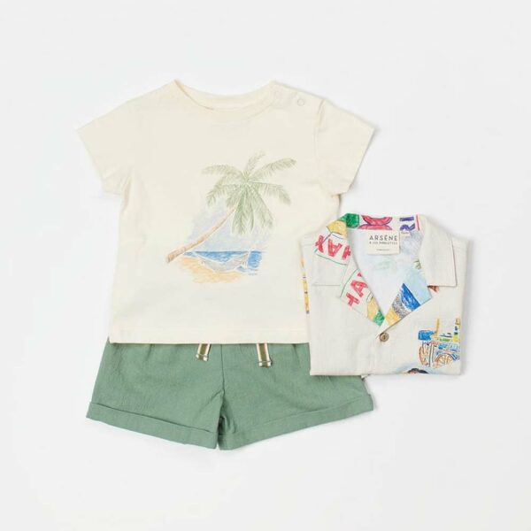 Short bébé coton rustique