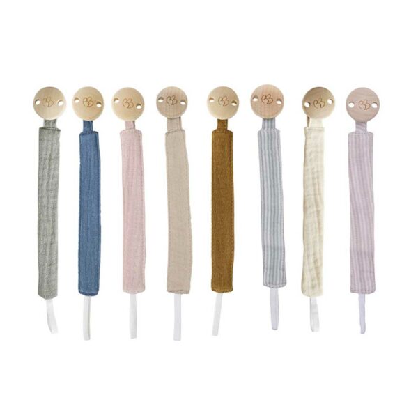 Attache-sucette gaze vert de gris