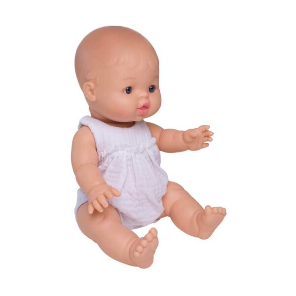 Barboteuse poupée froufrou gaze blanc