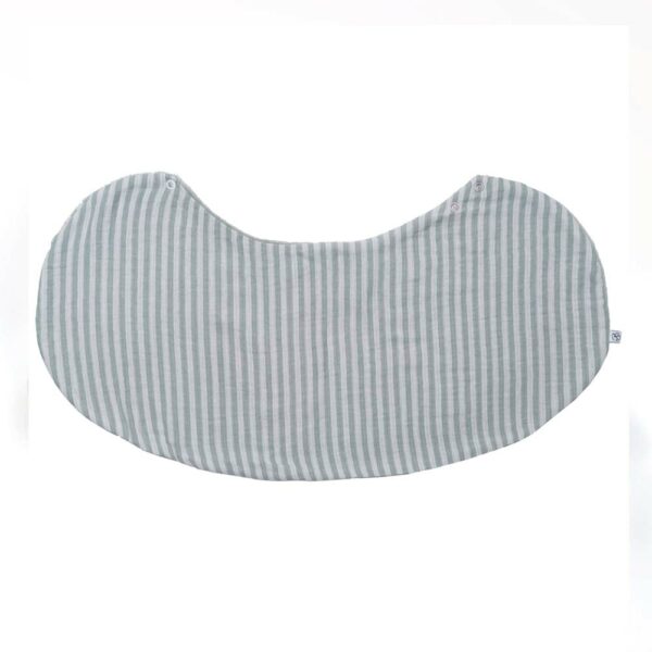 Bavoir 2-en-1 rayé vert de gris