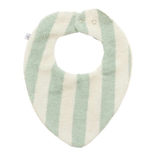 Bavoir bandana rayé vert de gris