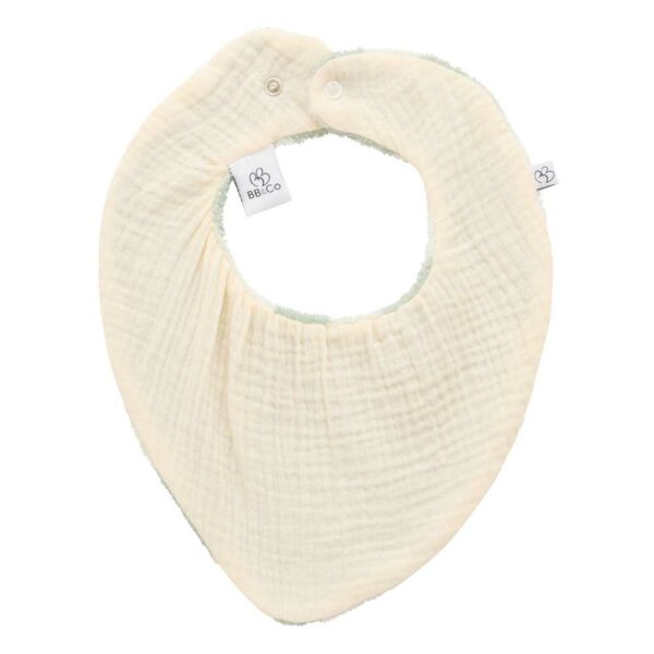 Bavoir bandana rayé vert de gris