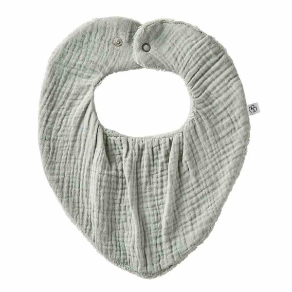 Bavoir bandana uni vert de gris