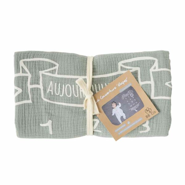 Couverture étape vert de gris/ecru